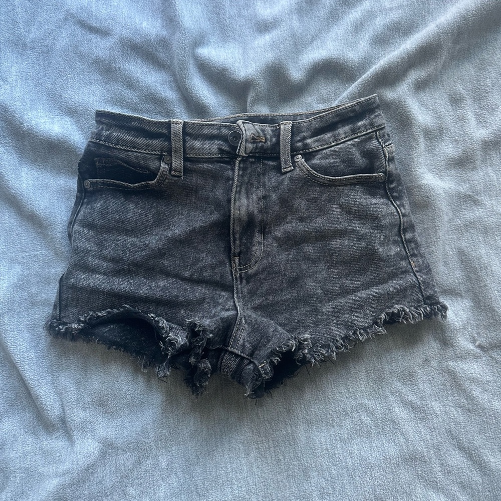 Kendall & Kylie Black Jean Shorts Distressed High-Waisted